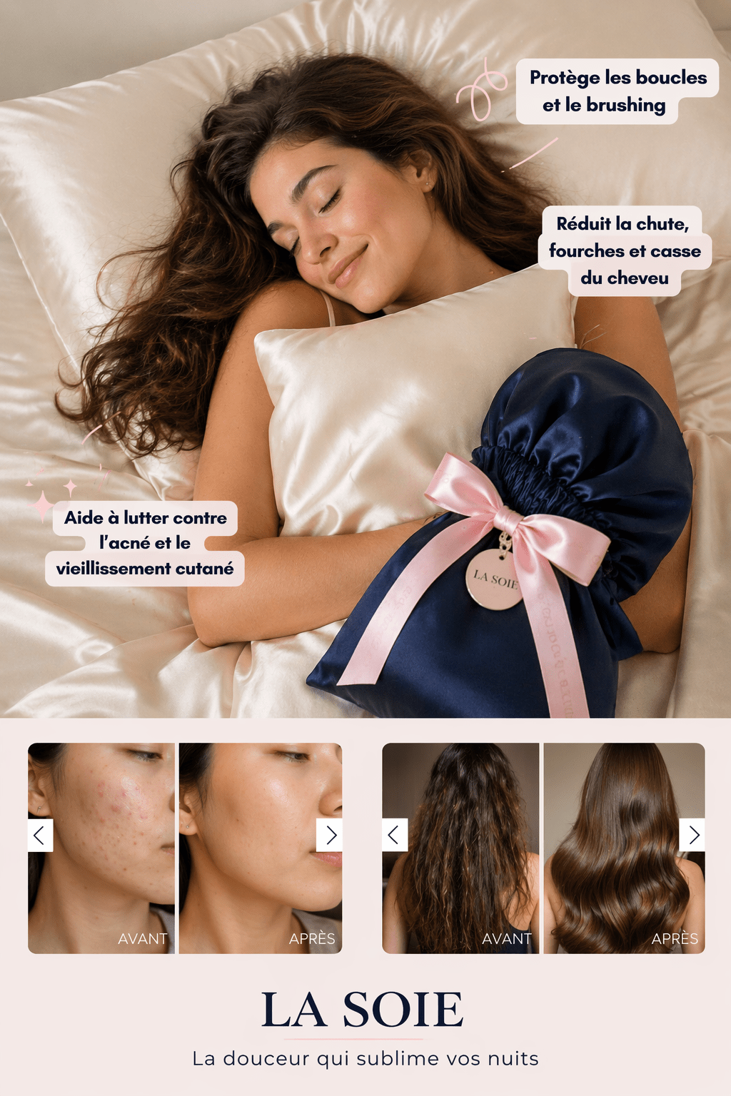 Bonnets de nuit en soie